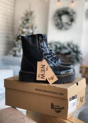 Женские ботинки dr. martens jadon black fur6 фото