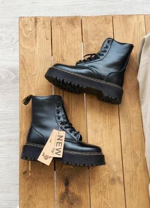 Женские ботинки dr. martens jadon black fur4 фото