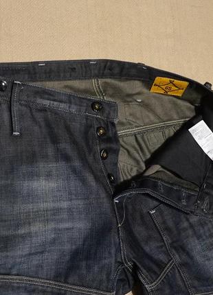 Прямые темно-синие винтажные фирменные джинсы-элвуды g-star raw голландия 33/32.3 фото
