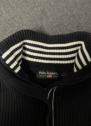 Гольф вязаный polo jeans ralph lauren реглан водолазка свитер с воротником, молнией в рубчик4 фото