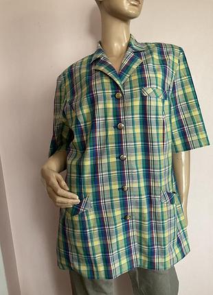 Cтильный хлопковый жакет в клетку/44/brend peter hahn