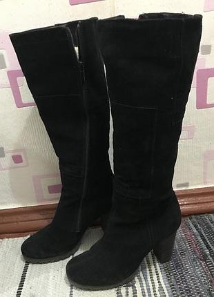 Женские замшевые сапоги