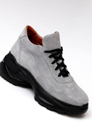 36-41 рр кросівки натуральна замша/шкіра на платформі чорні, білі, сірі