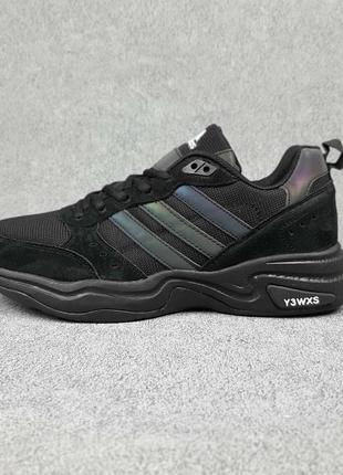 Чоловічі кросівки | adidas y3wxs | чорні | замша/текстиль, :41