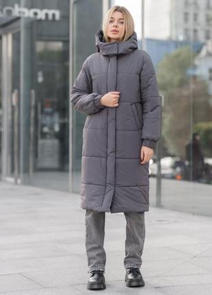 Куртка довга, пальто зимове staff1 фото
