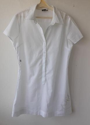 Белая рубашка-туника от aigle p 44-46 оригинал 100%хлопок