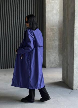 Пальто свободного кроя на пуговицах с воротником тренч плащ стильный трендовый базовый черный хаки фиолетовый синий9 фото