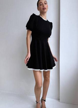 Платье короткое однотонное на молнии качественное стильное трендовое черное бежевое5 фото