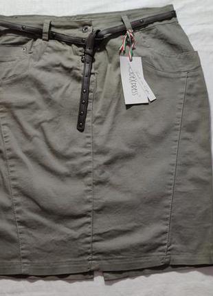 Жіноча однотонна спідниця modexpress, розмір s, хакі