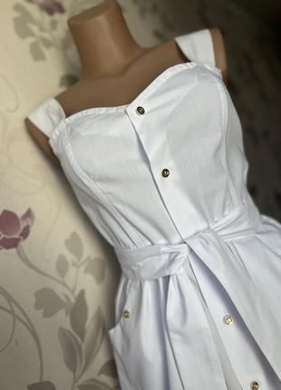 Платье, сарафан, легкое, белое. размер хс-с2 фото