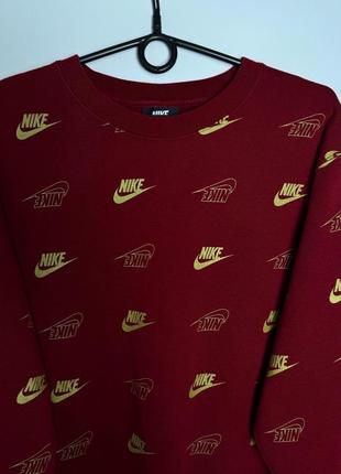 Монограмний світшот nike бордовий кофта найк лого оригінал3 фото