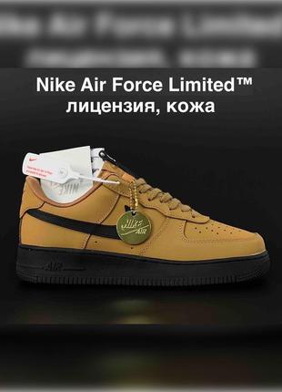 Мужские кроссовки nike air force 1 limited горчичные5 фото