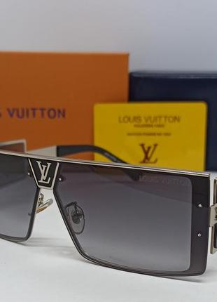 Окуляри брендові унісккс сонцезахисні маска сірий градієнт в сріблястому металі