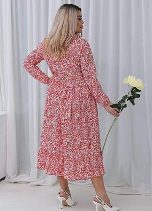 Длинное шифоновое платье цветочный принт2 фото
