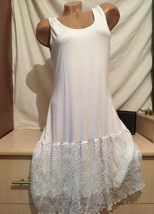 Белое платье рюшами итальянский сарафан