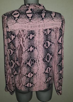 Стильная блузка рубашка розовая змея вискоза5 фото