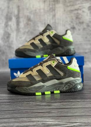 Мужские кроссовки в стиле adidas niteball grey green