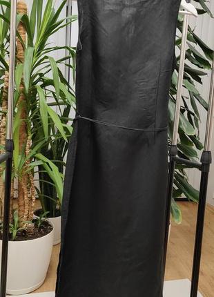 Чорне плаття міді нове льон2 фото