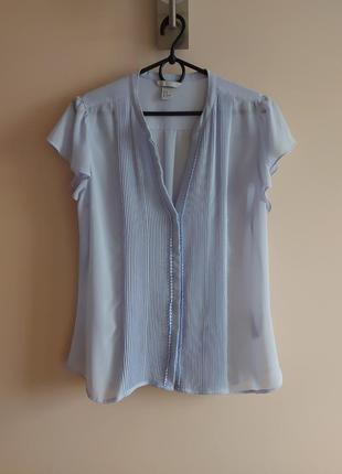 Нежно-голубая шифоновая блузка, блуза h&amp;m, р. 42 евр.8 фото
