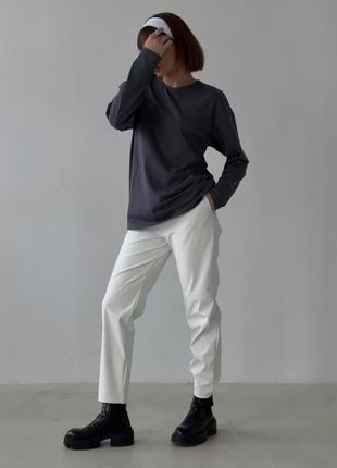Женский базовый лонгслив однотонный футболка с длинным рукавом1 фото