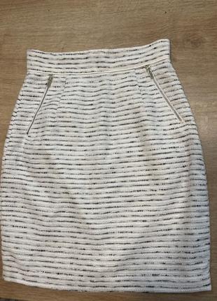 Твидовая юбка с высокой талией h&amp;m1 фото