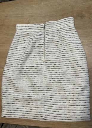 Твидовая юбка с высокой талией h&amp;m2 фото