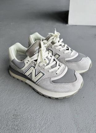 Кроссовки new balance 574 legacy grey/beige logo