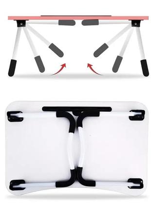 Столик-подставка для завтраков и ноутбука, складной, под планшет 23 дюйма, с съемным подстаканником4 фото
