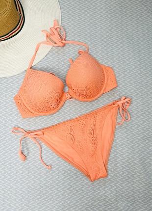 Раздельный купальник с пуш ап, с паралоном