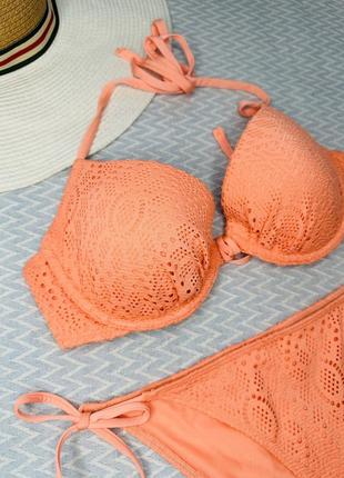 Раздельный купальник с пуш ап, с паралоном