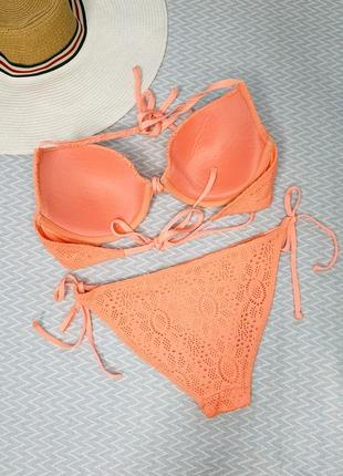 Раздельный купальник с пуш ап, с паралоном