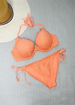 Раздельный купальник с пуш ап, с паралоном