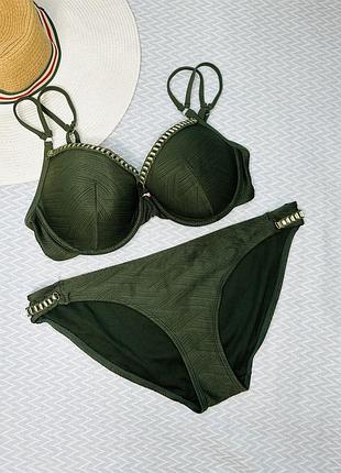 Раздельный купальник с пуш ап, с паралоном