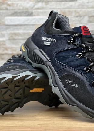 Мужские кожаные кроссовки salomon contagrip denim