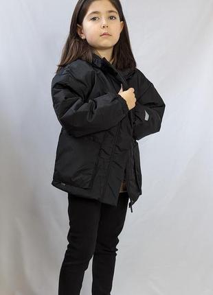 Куртка демисезонная, весенняя черная бемби, куртка bembi для девочки, размер 134,1406 фото