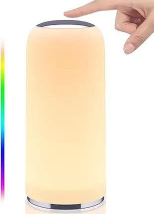 Світлодіодна сенсорна лампа easemo, приліжкові настільні лампи rgb з функцією таймера, теплий білий нічник