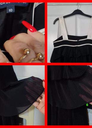 Ошатна чорна сукня плісе на брительках french connection2 фото