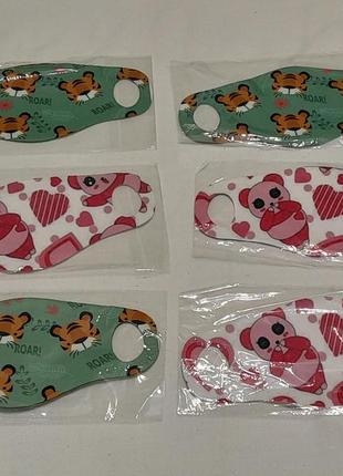 Дитячі стильні маски seal plus - тигр , ведмедик , 10 х 23 см1 фото