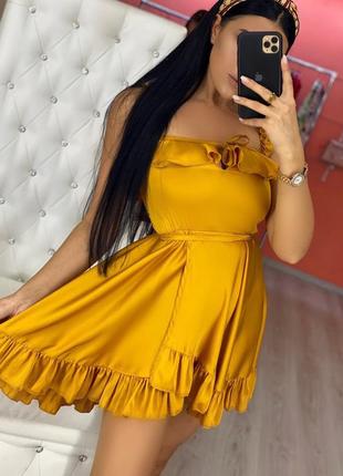 Шикарный нарядный сарафан шёлк армани люкс качества