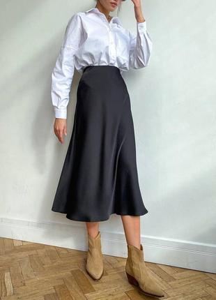 Трендовая юбка 
размеры: s, m, l, xl
ткань: шелк армани5 фото