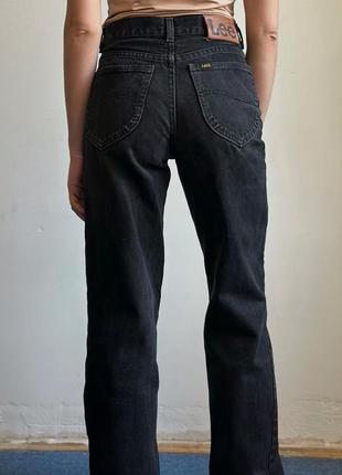 Lee винтажные джинсы бойфренд черные на высокой талии размвр xs s3 фото