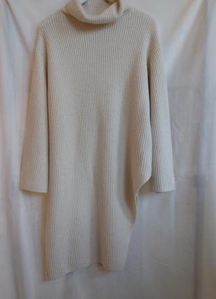 Длинный свитер молочного цвета h&amp;m, m3 фото
