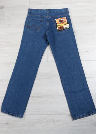 Джинсы мужские  демисезонные синие 100% cotton не тянутся,ровный крой ,однотонные wrangler код-(901) 32