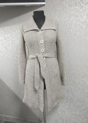Теплый уютный кардиган / вязаное пальто из ангоры и шерсти