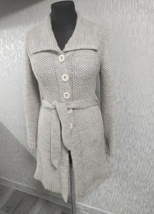 Теплый уютный кардиган / вязаное пальто из ангоры и шерсти2 фото
