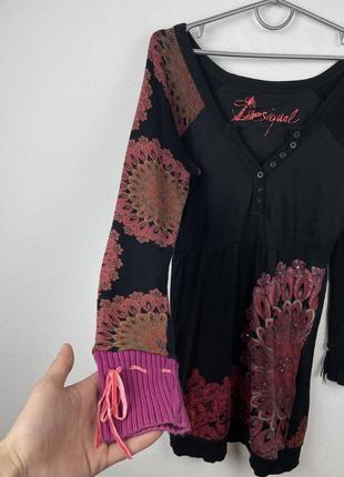 Винтаж платье desigual в узор принт черное италия дизайнерское3 фото