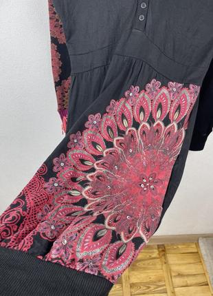 Винтаж платье desigual в узор принт черное италия дизайнерское2 фото