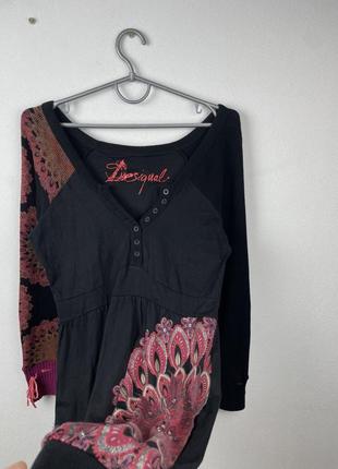 Винтаж платье desigual в узор принт черное италия дизайнерское5 фото
