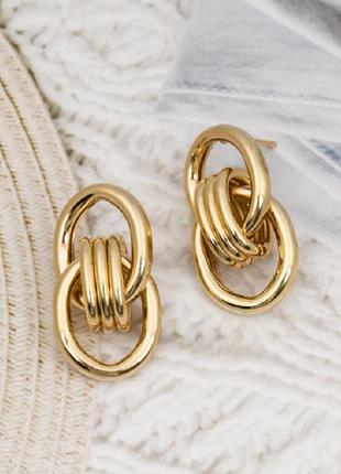 Базовые серьги двойные кольца