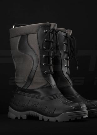 Ботинки сноубутсы зимние на шнурках непромокаемые серые1 фото